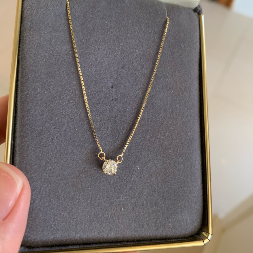 Diamond necklace 14K gold chain brand new